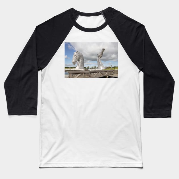 the Kelpies , Helix Park Baseball T-Shirt by goldyart